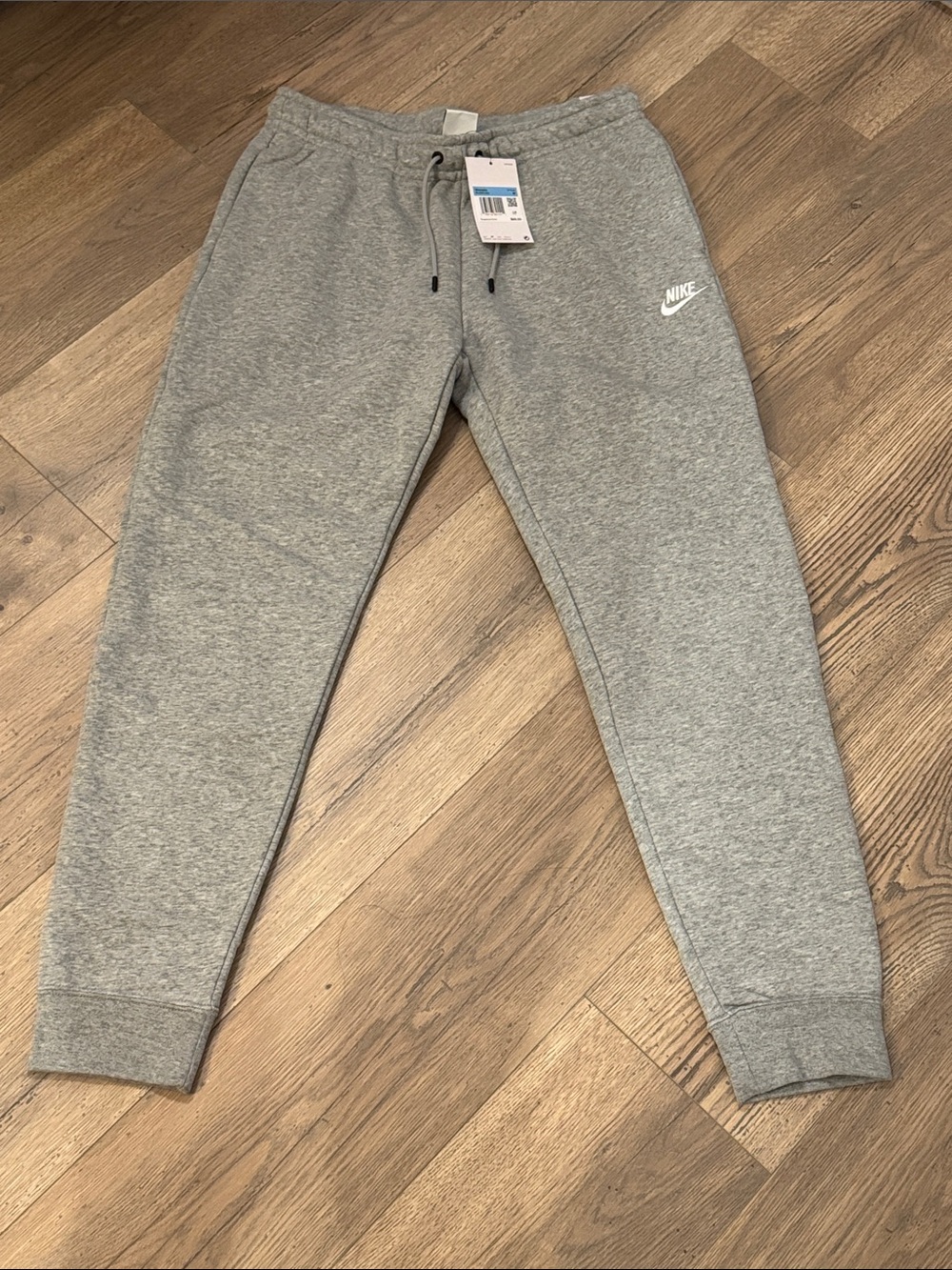Nike Light Gray Heather Jogger Sweatpants with White Swoosh